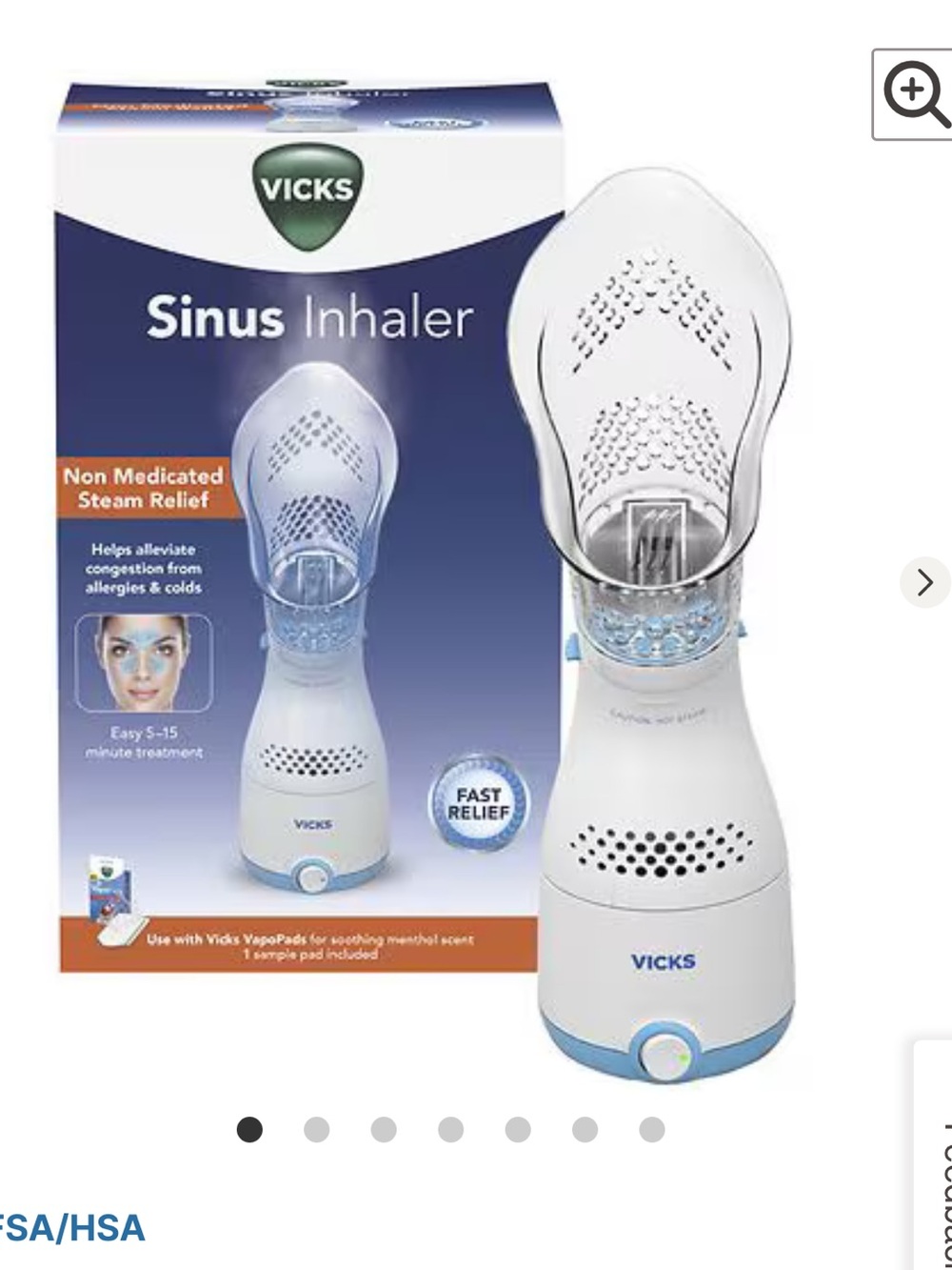 Vicks White & Blue Sinus Inhaler - Non-Medicated Steam Relief